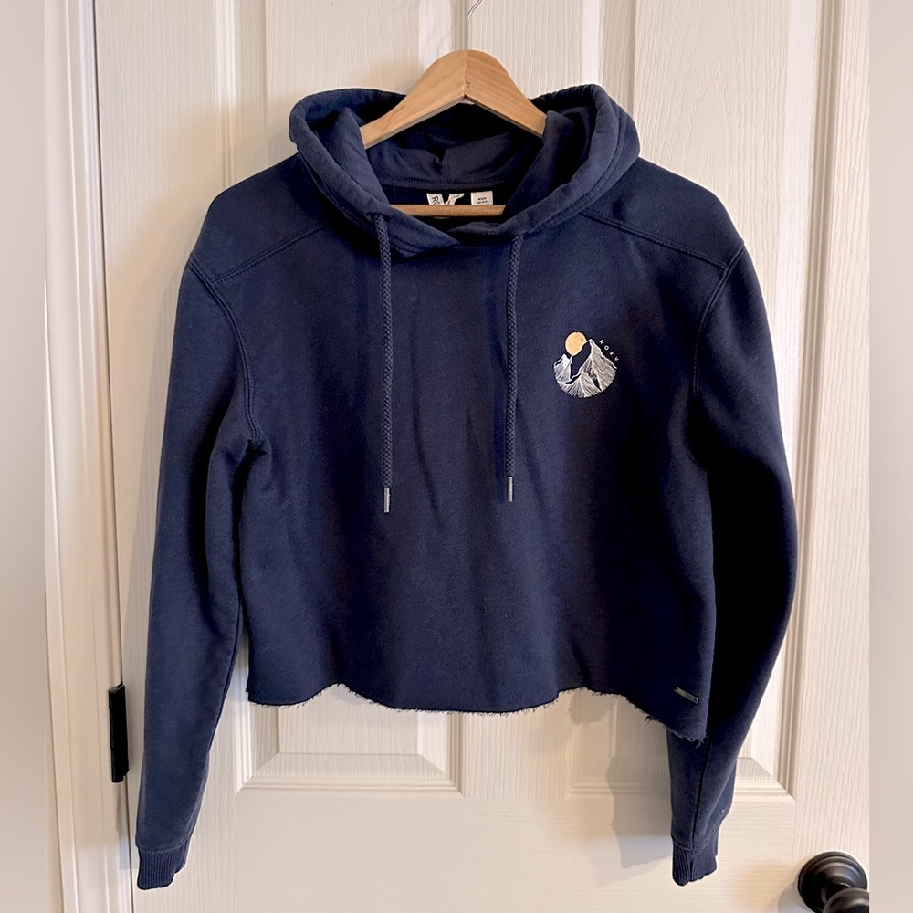 Roxy Navy Blue Cropped Hoodie